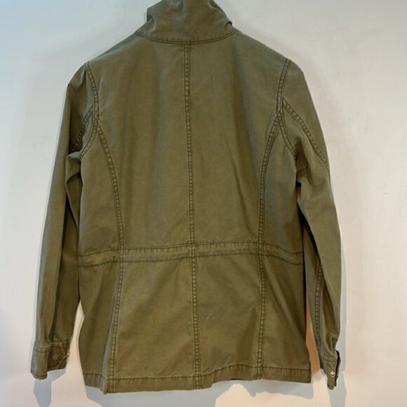Madewell Olive Green Passage Military Zip Up Utility Button Jacket Coat size S - Picture 4 of 10